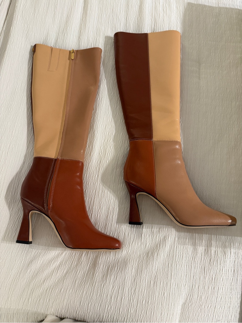 Circus by Sam Edelman Two-Tone Tan & Brown Knee-High Leather Boots